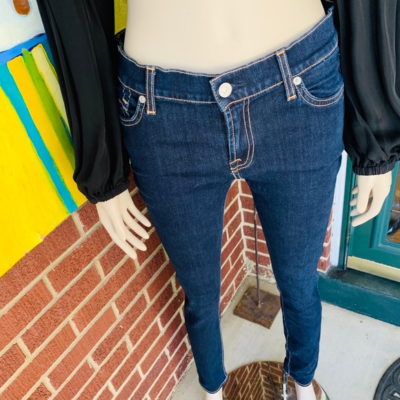 7 for All Mankind Ankle Skinny Jeans Mid Rise - Picture 2 of 8
